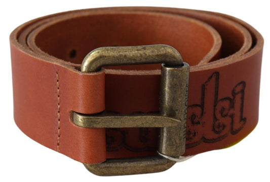 Just Cavalli Chic brown leather logo belt