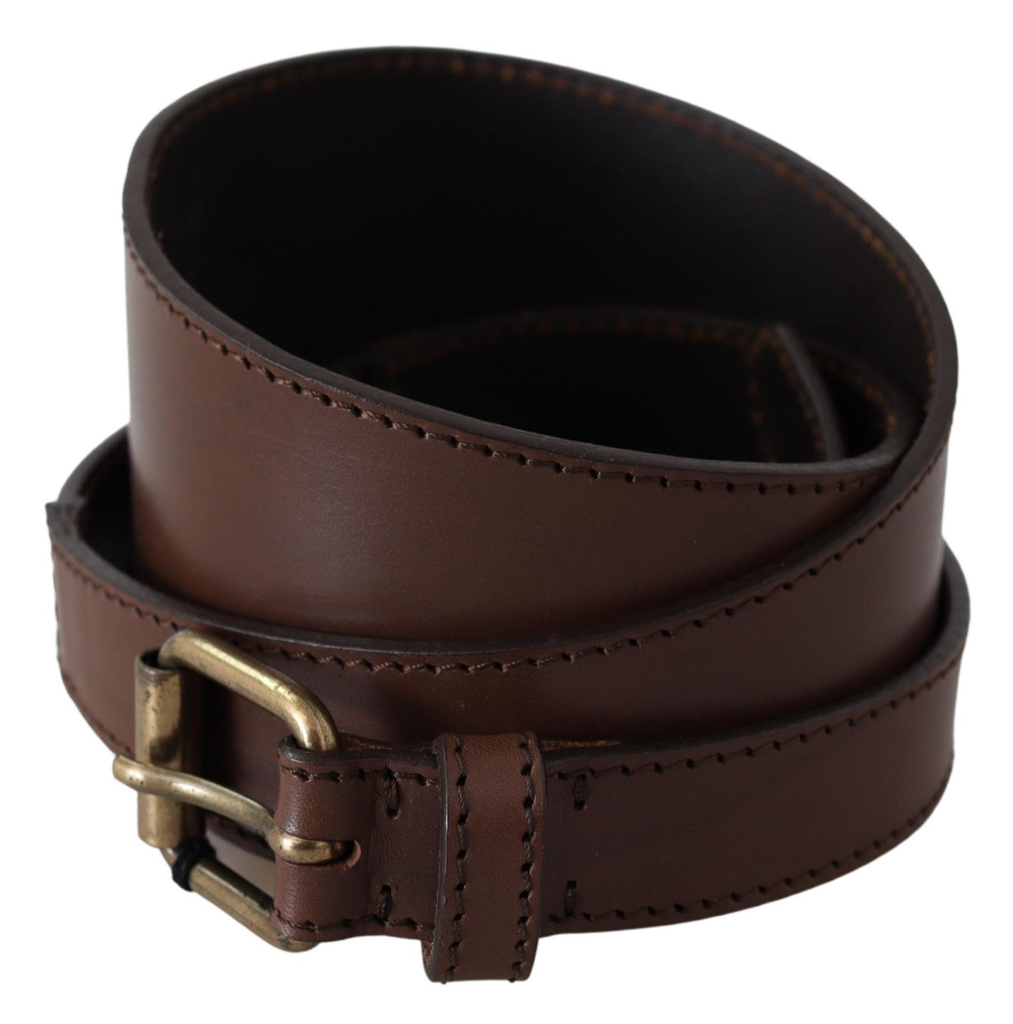 PLEIN SUD Chic dark brown leather fashion belt