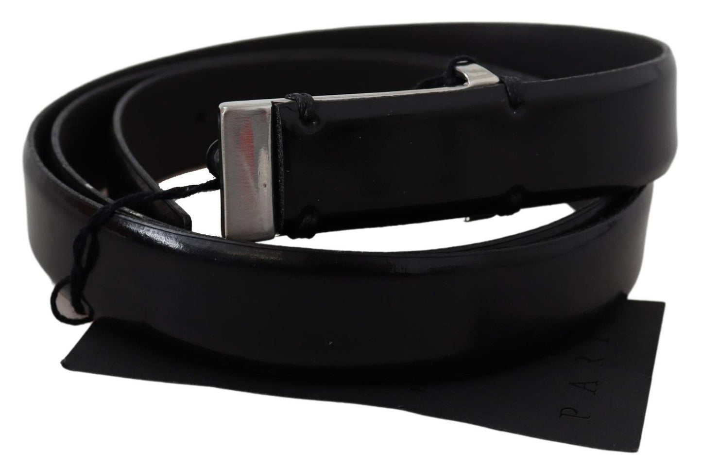 PLEIN SUD Elegant black leather belt