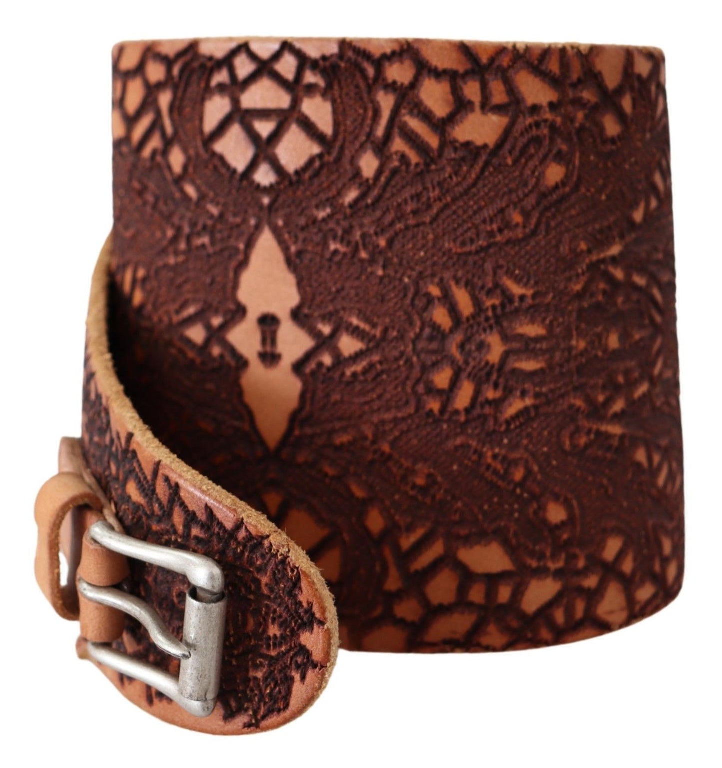 Scervino Street Elegant brown leather belt for fashion