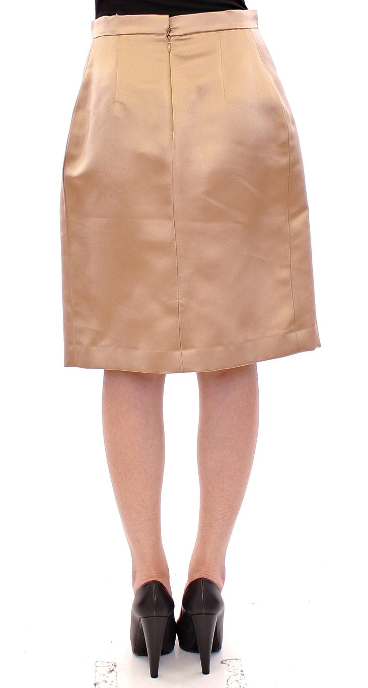 Andrea Incontri Elegant knee-length pleated silk skirt