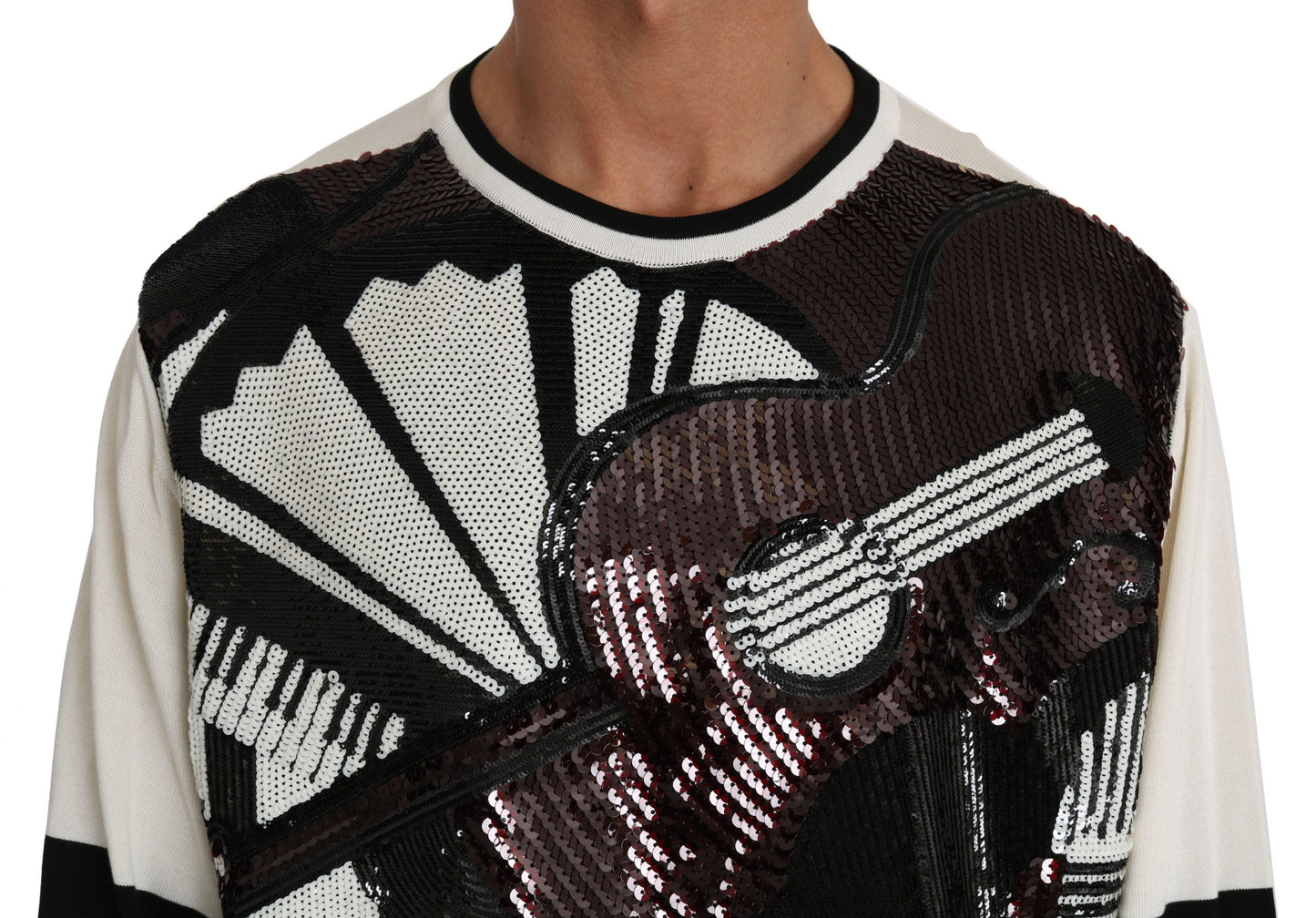 Dolce &amp; Gabbana New York Jazz sequined silk sweater