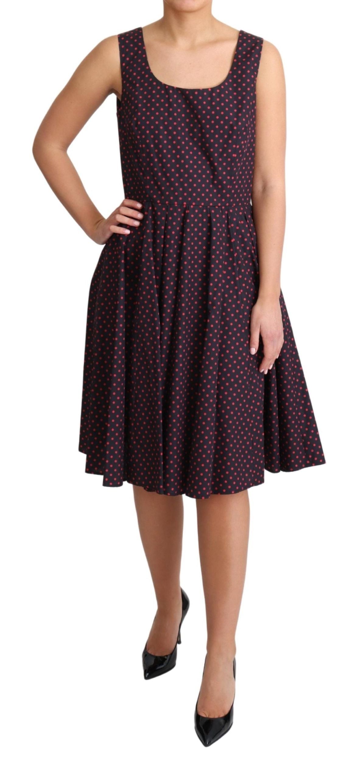 Dolce &amp; Gabbana Chic Polka Dot Sleeveless A-Line Dress