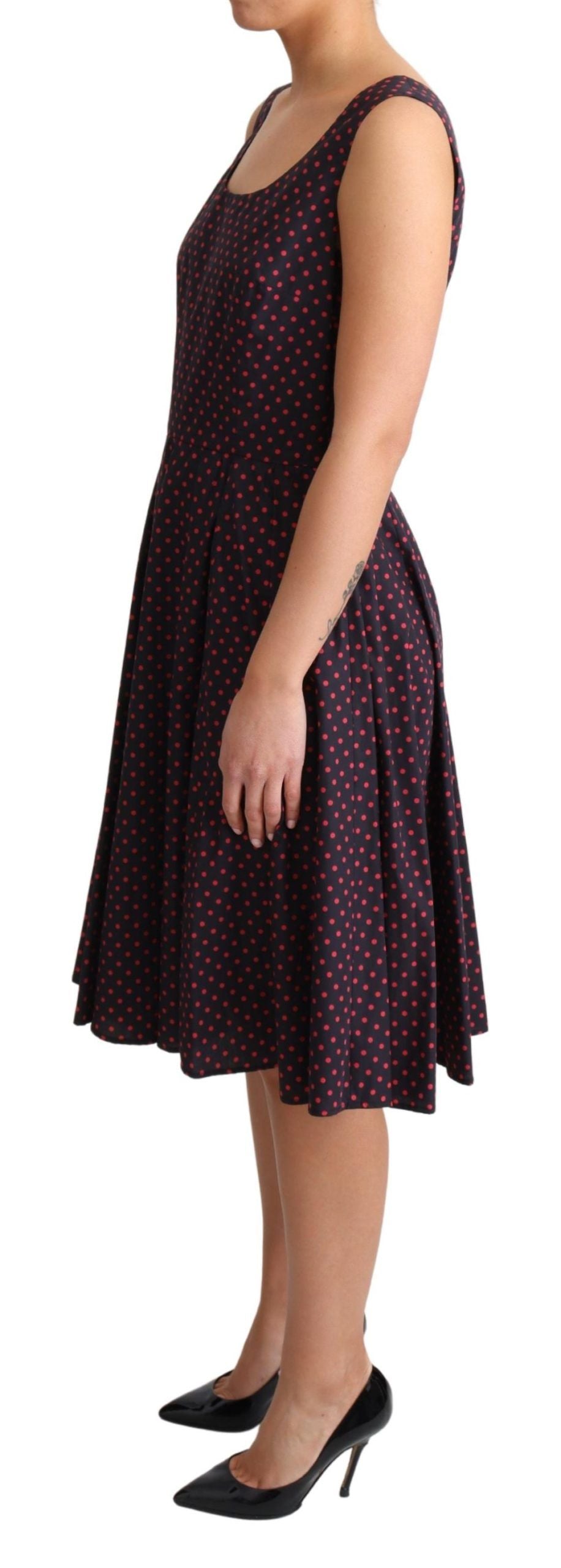 Dolce &amp; Gabbana Chic Polka Dot Sleeveless A-Line Dress