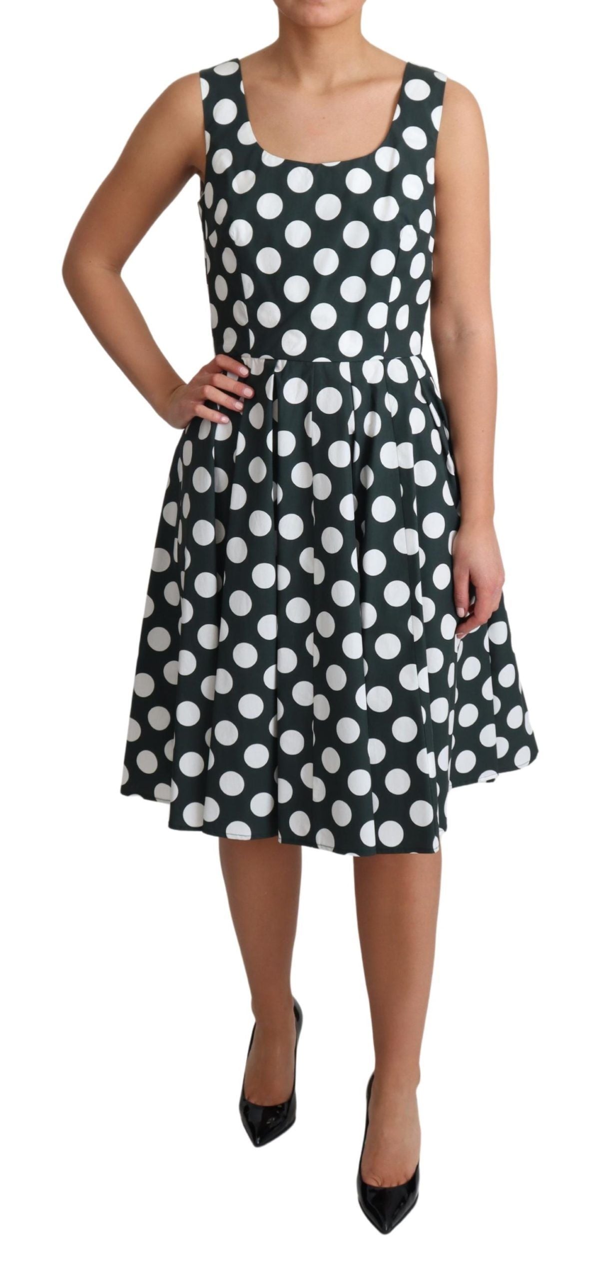 Dolce &amp; Gabbana Chic polka dot sleeveless A-line dress