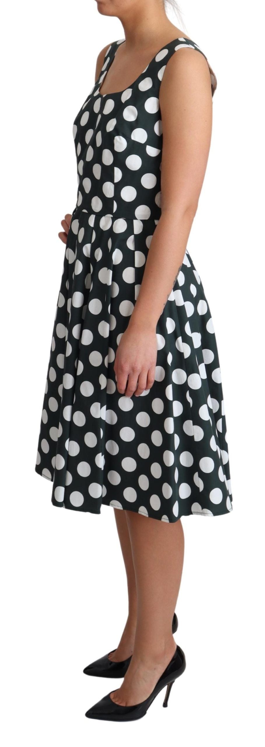 Dolce &amp; Gabbana Chic polka dot sleeveless A-line dress