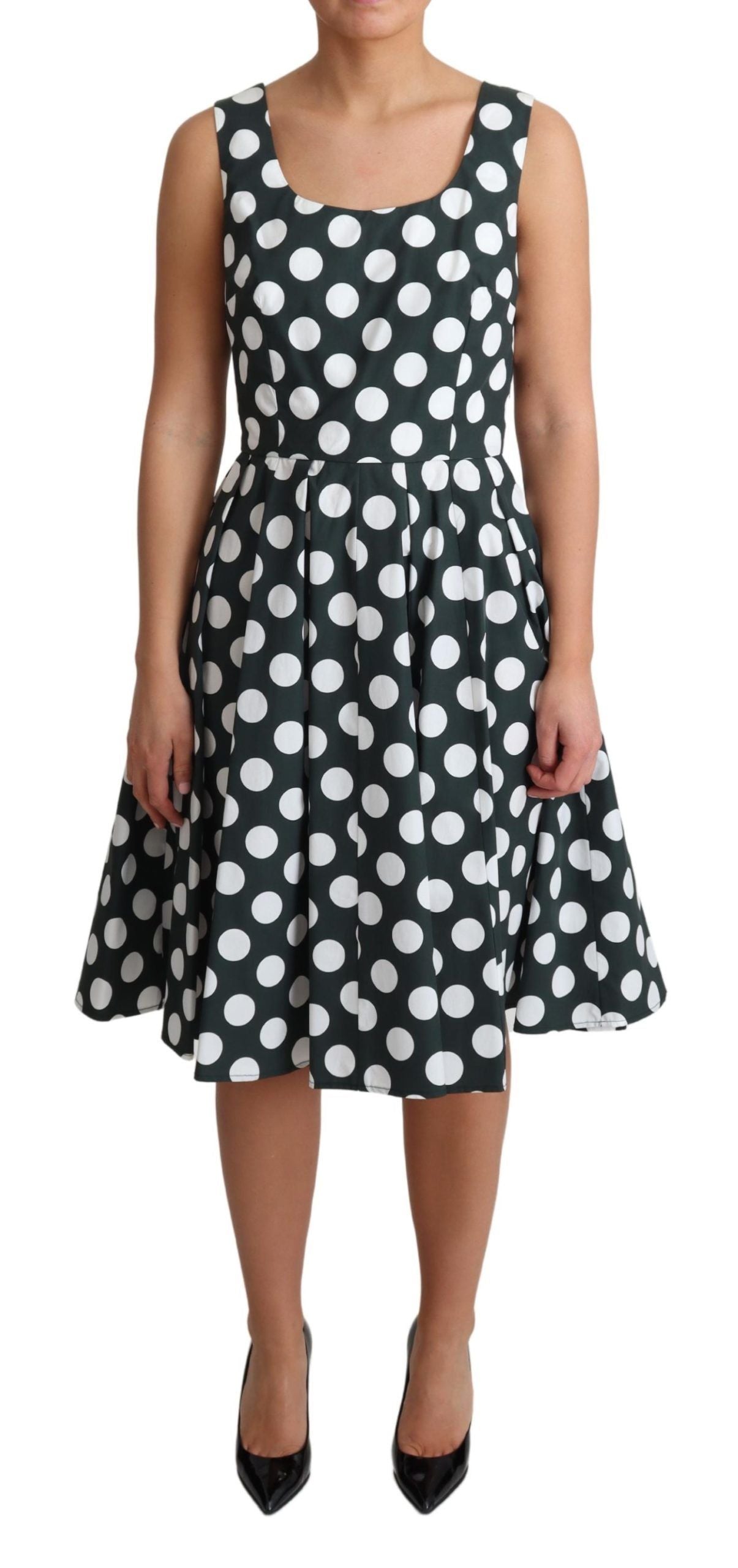 Dolce &amp; Gabbana Chic polka dot sleeveless A-line dress