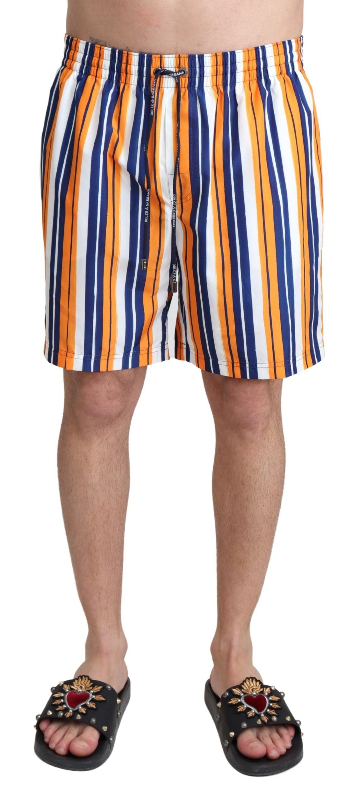 Dolce &amp; Gabbana Multicolored Striped Swim Shorts