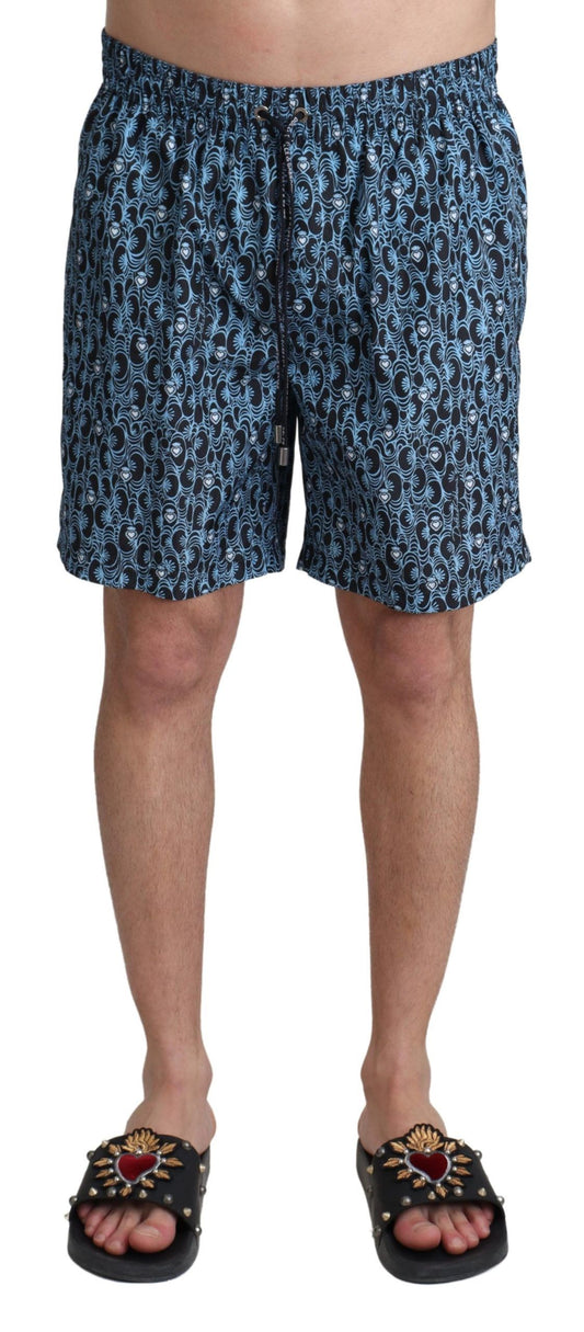 Dolce &amp; Gabbana Chic blue swim shorts with drawstring