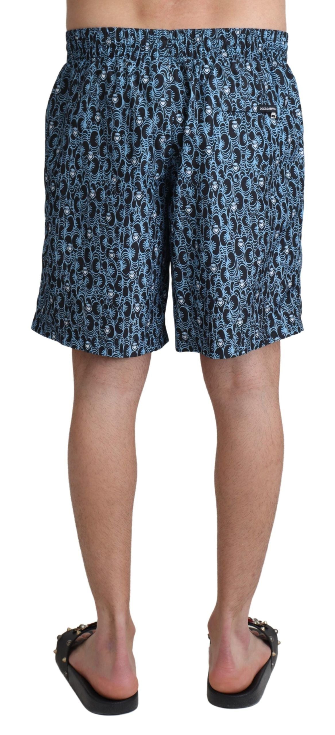 Dolce &amp; Gabbana Chic blue swim shorts with drawstring