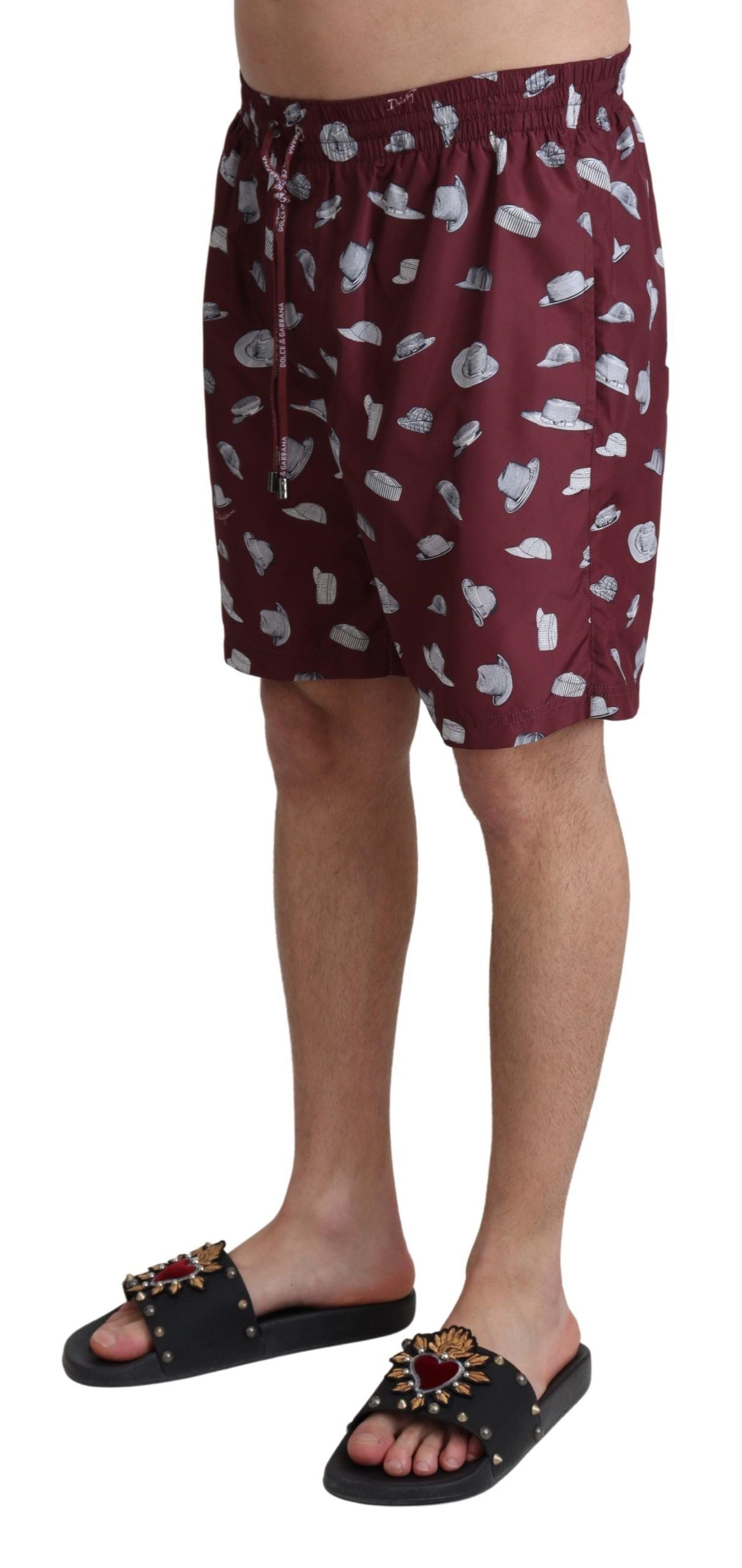 Dolce &amp; Gabbana Elegant maroon swim shorts