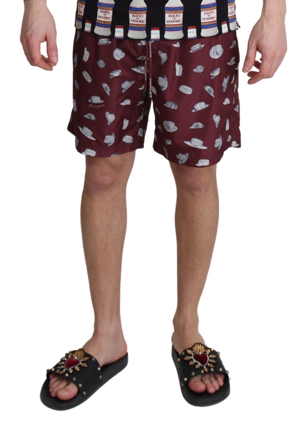 Dolce &amp; Gabbana Elegant maroon swim shorts