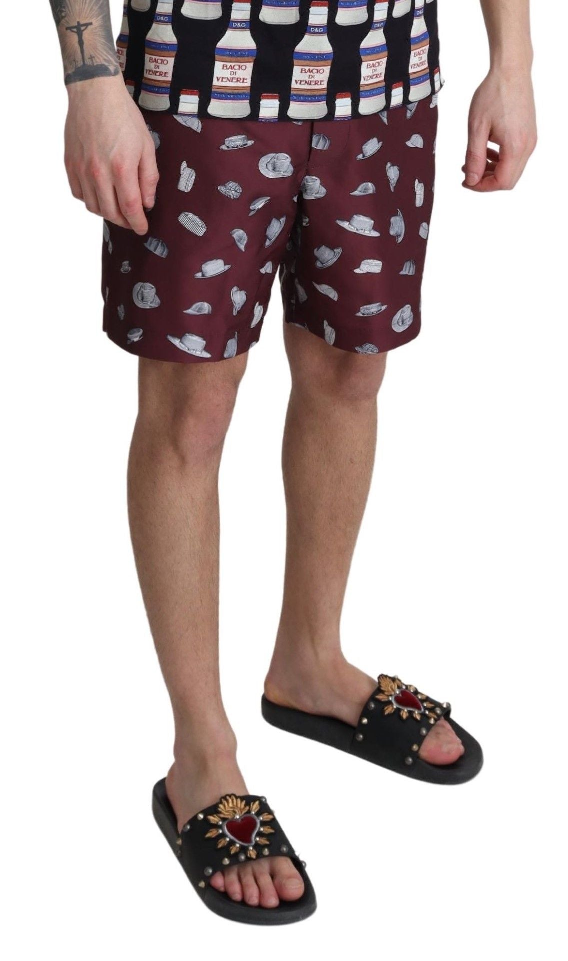 Dolce &amp; Gabbana Elegant maroon swim shorts