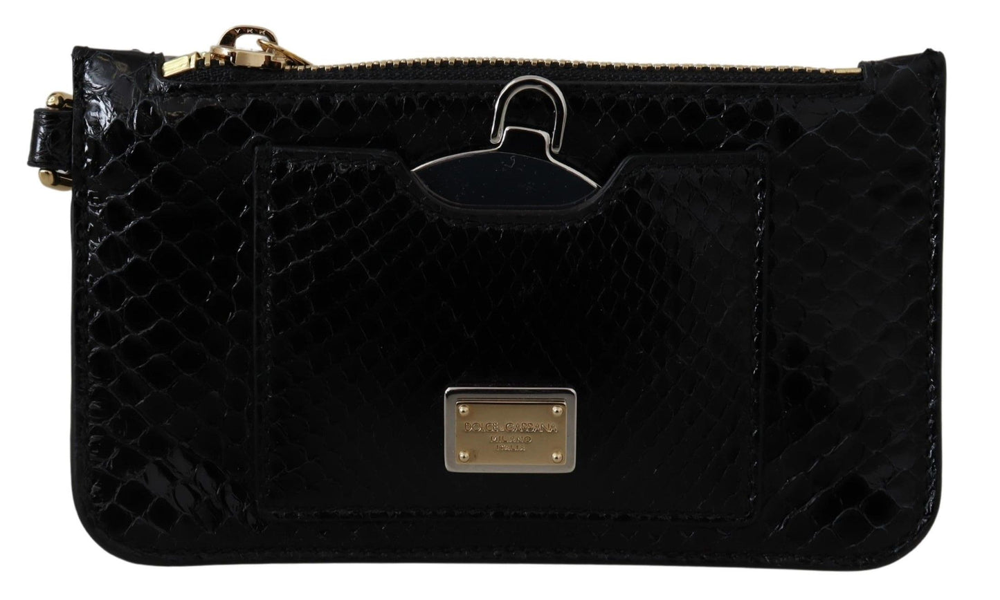 Dolce & Gabbana Elegante Brieftasche aus Leder mit Python-Muster