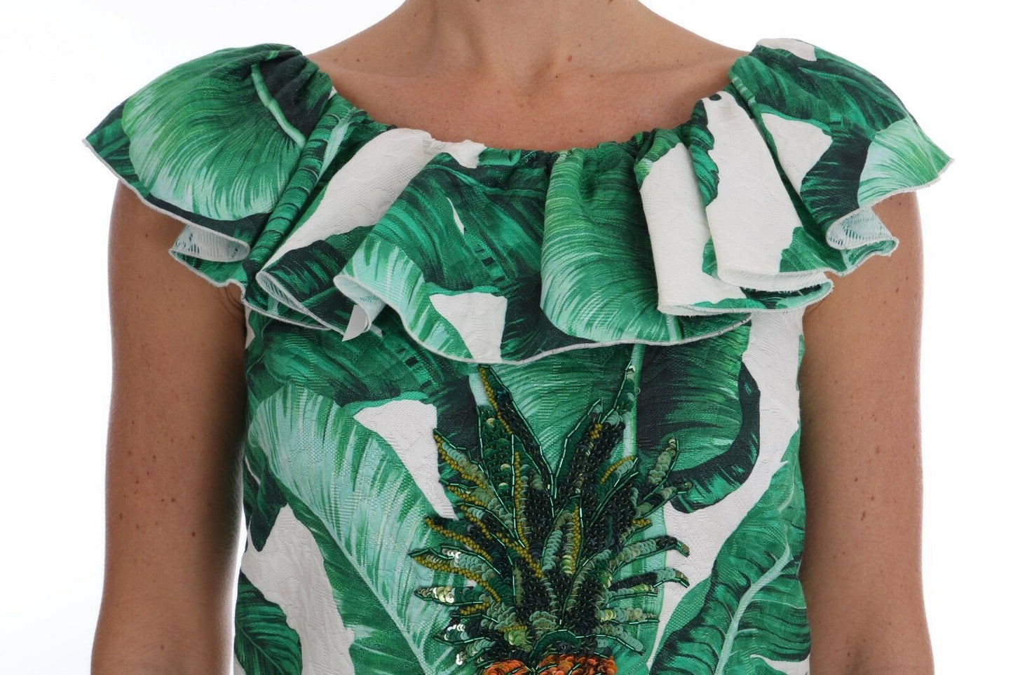 Dolce &amp; Gabbana Elegant pineapple blouse with sequins