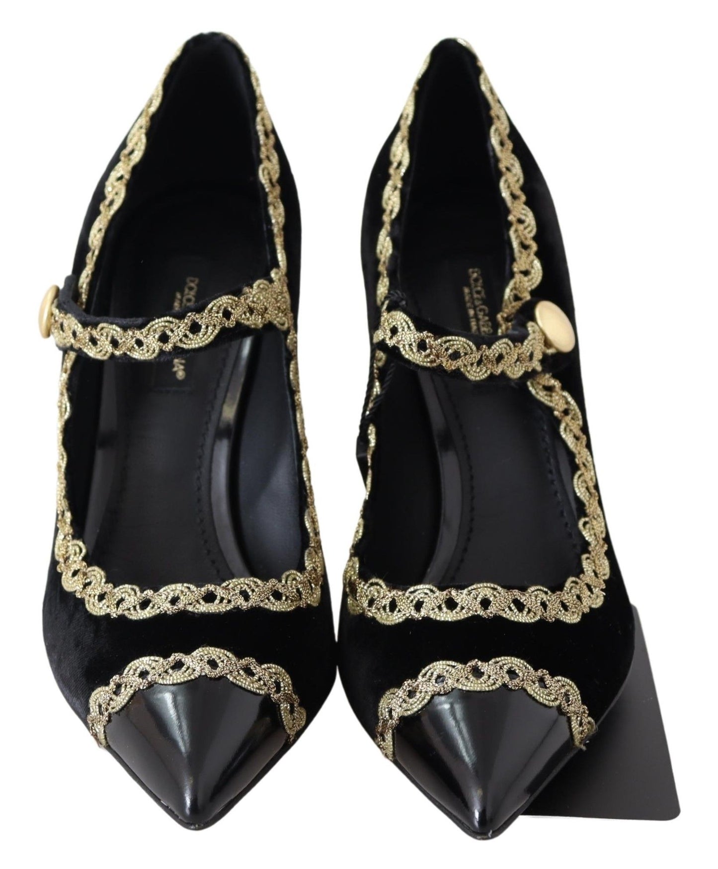 Dolce &amp; Gabbana Elegant pumps in embroidered velvet patent