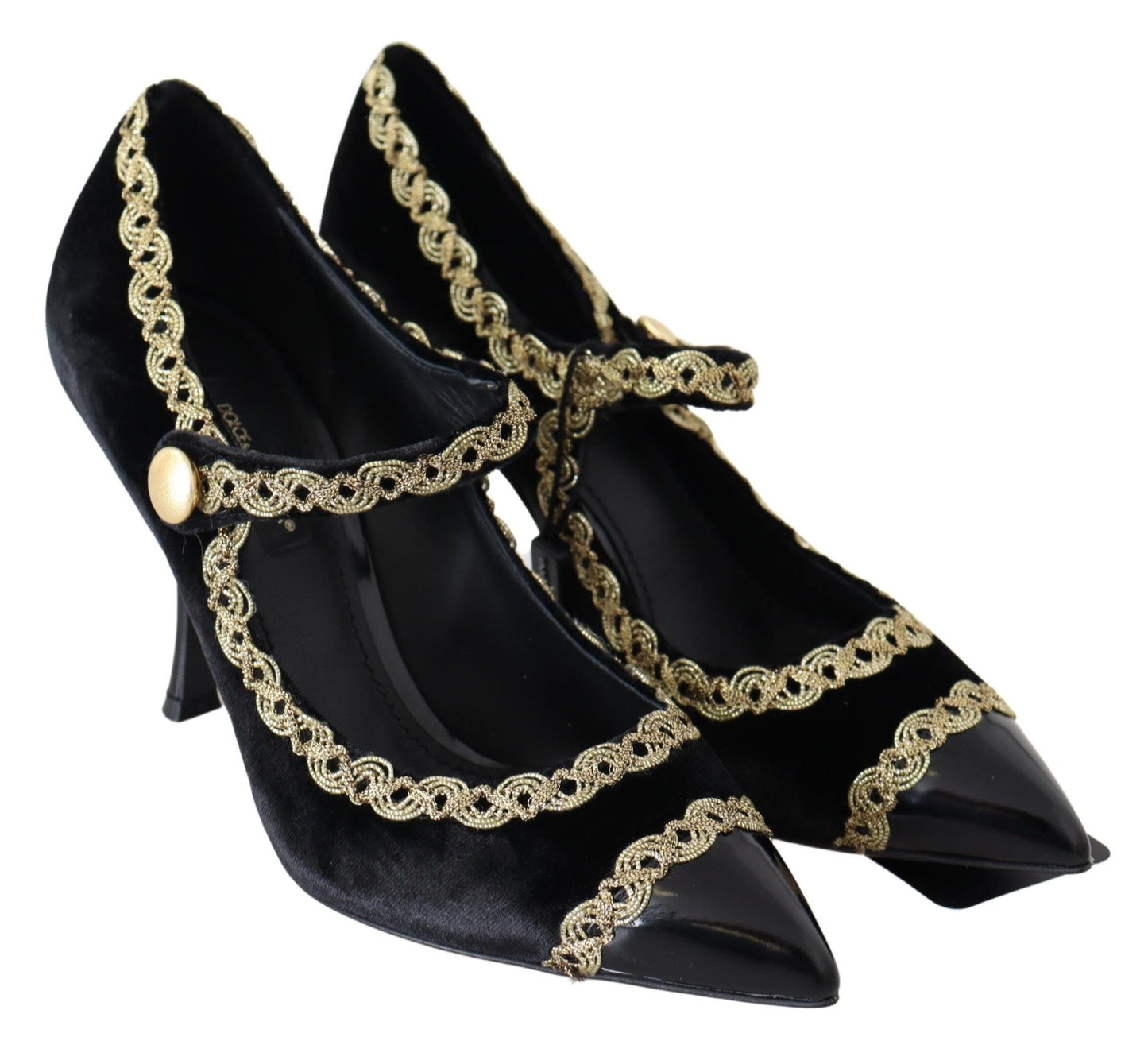 Dolce &amp; Gabbana Elegant pumps in embroidered velvet patent