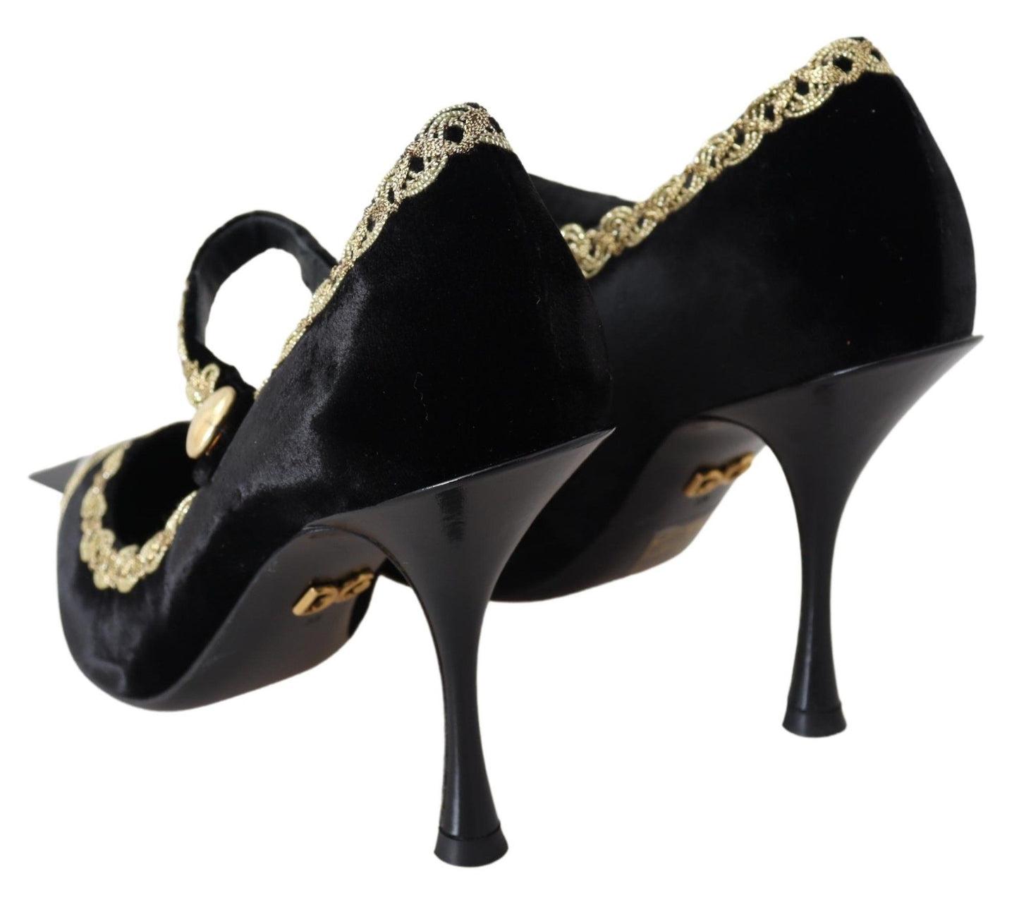 Dolce &amp; Gabbana Elegant pumps in embroidered velvet patent