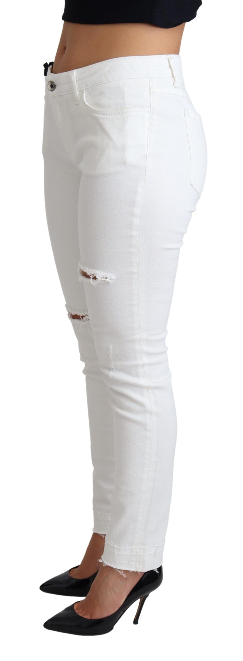 Dolce &amp; Gabbana Chic white designer mid-rise jeans