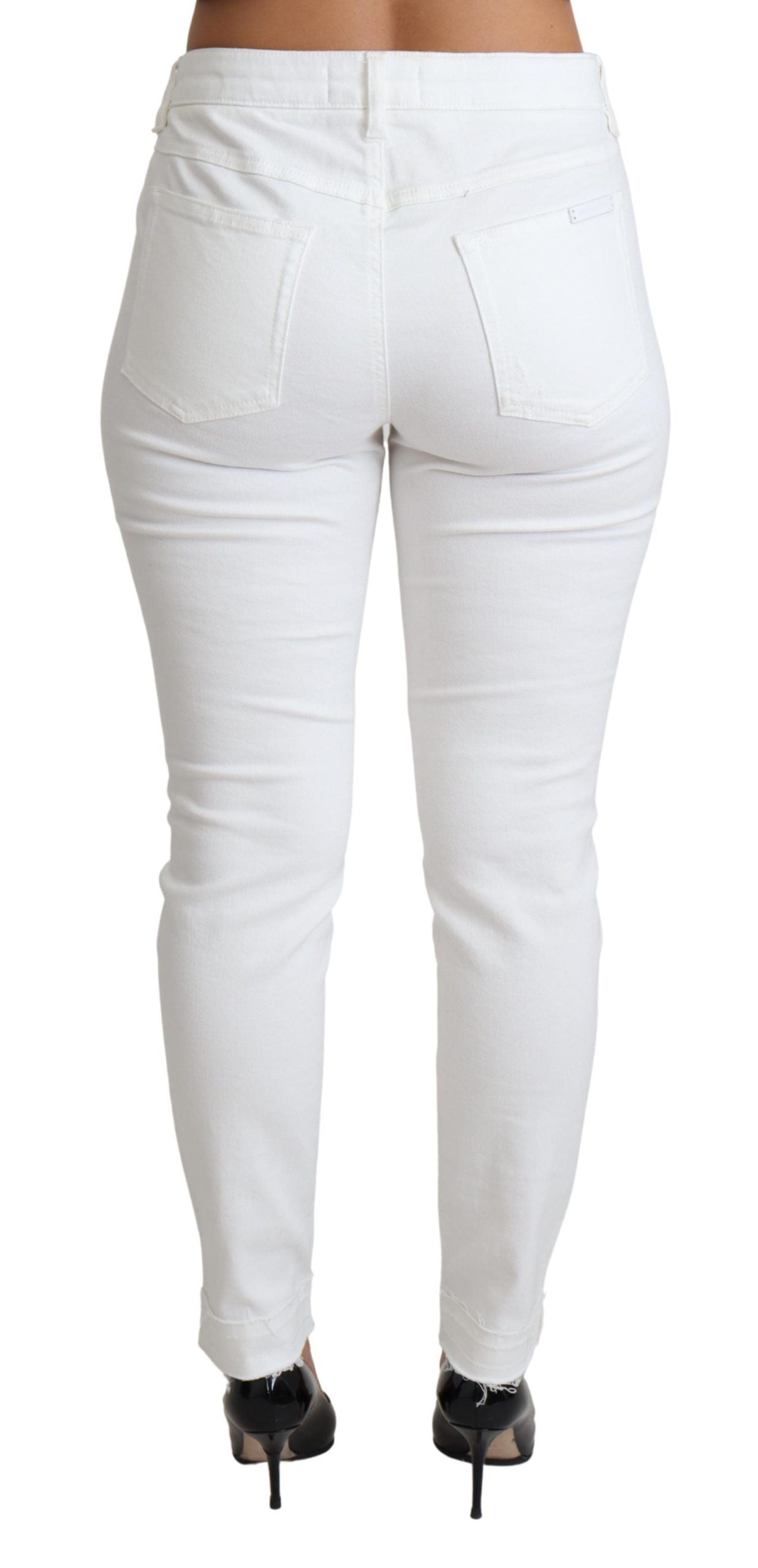 Dolce &amp; Gabbana Chic white designer mid-rise jeans