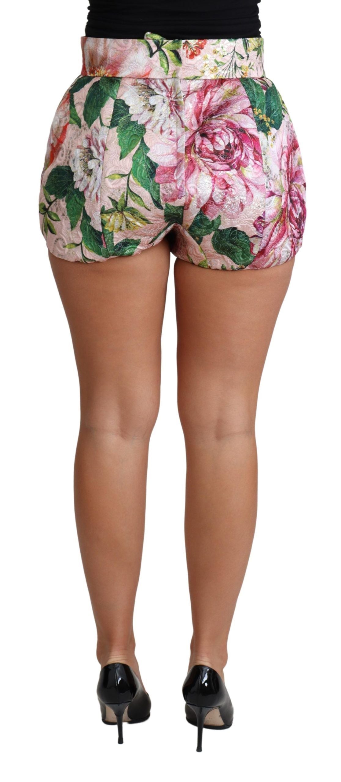 Dolce &amp; Gabbana Chic pink floral high waist hot pants