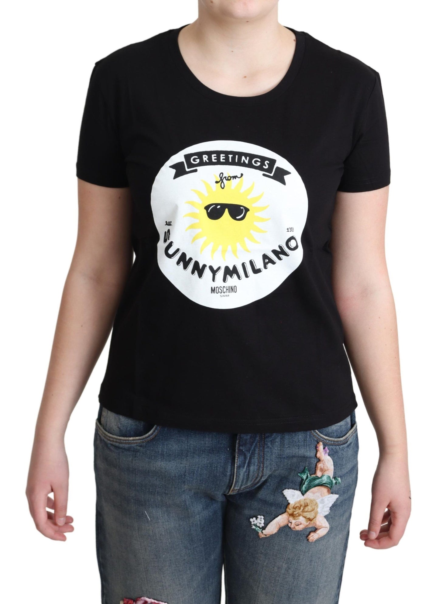 Chic Moschino cotton T-shirt with Milano print