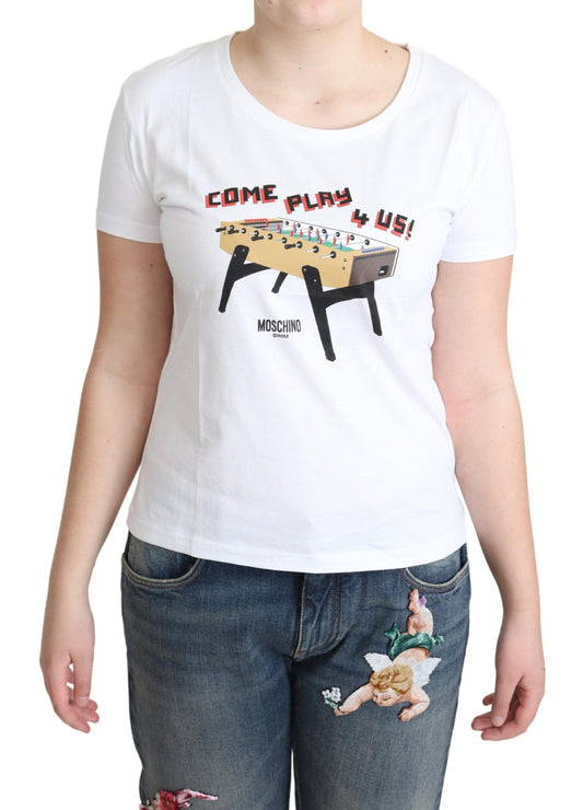 Moschino Chic cotton round neck tee with playful print