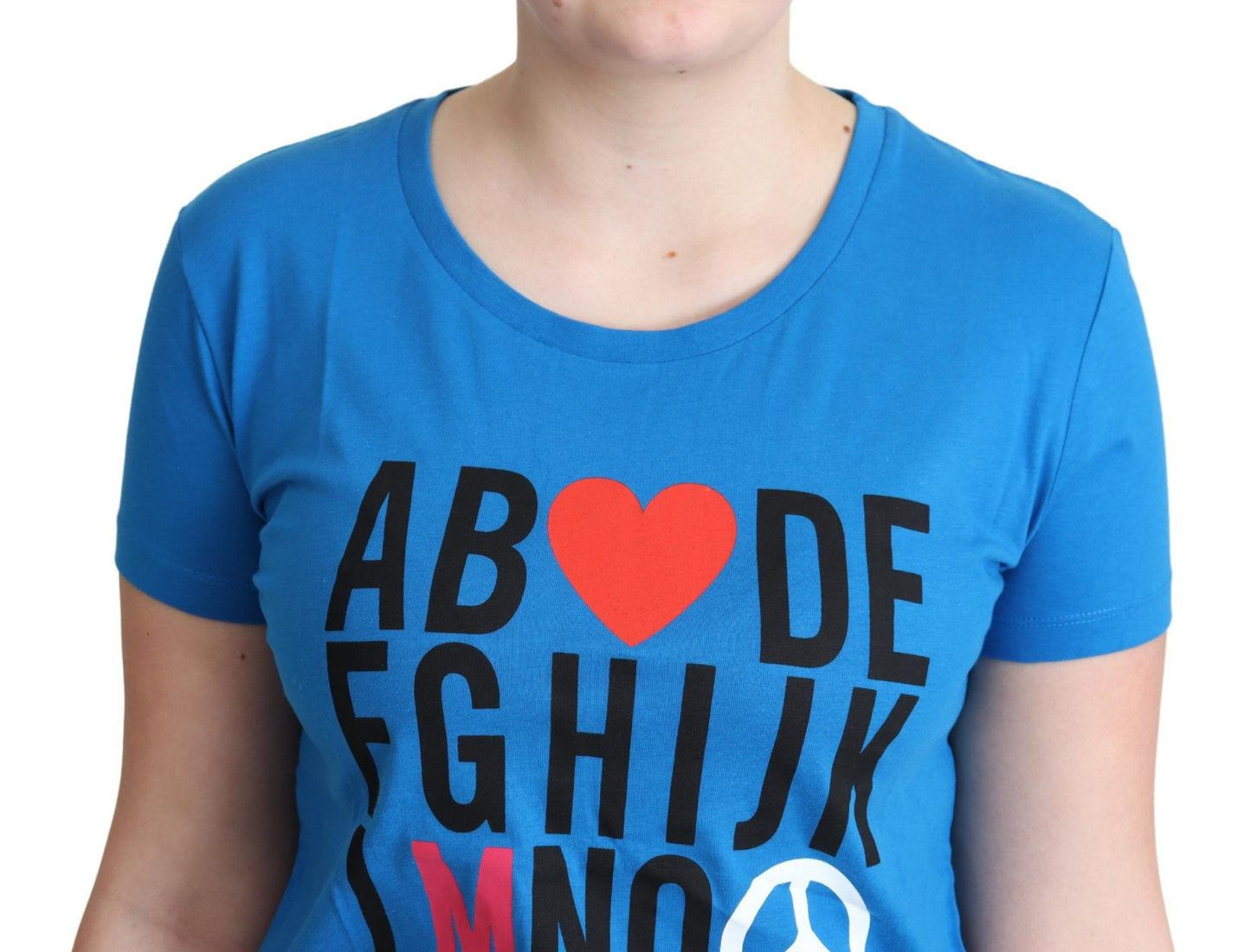 Moschino Chic Alphabet T-Shirt in Blue Cotton