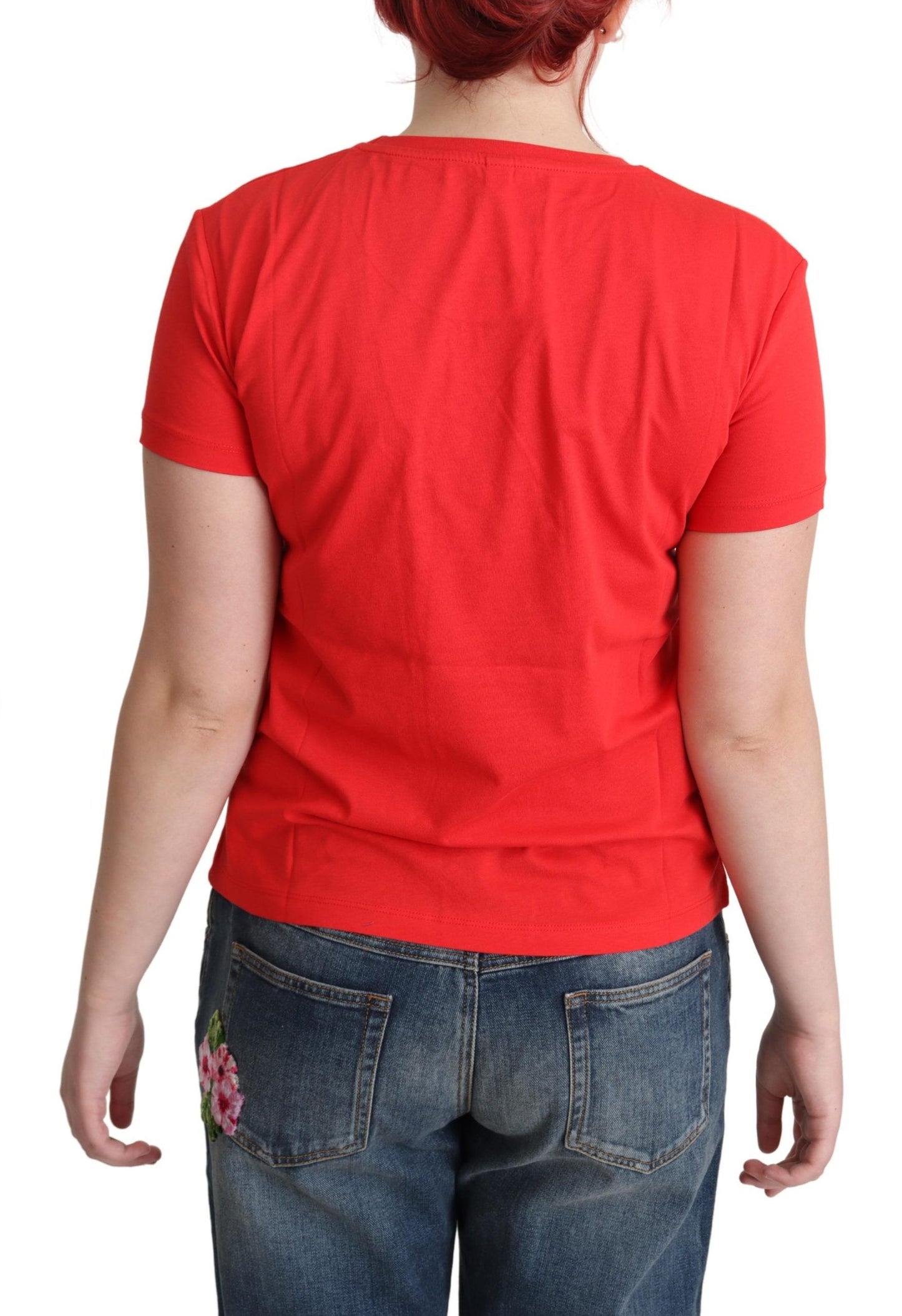 Moschino Chic Red Cotton Graphic T-Shirt