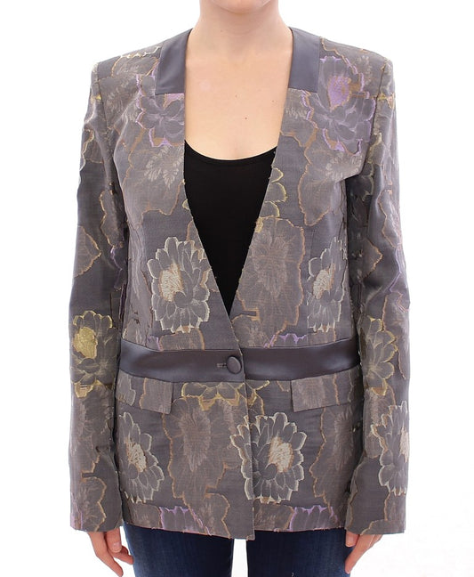 Roberto Fragata Chic floral one-button silk blazer