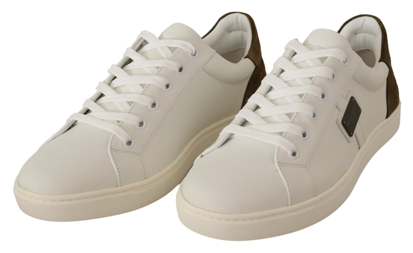 Dolce &amp; Gabbana Chic White Leather Sneakers for Men