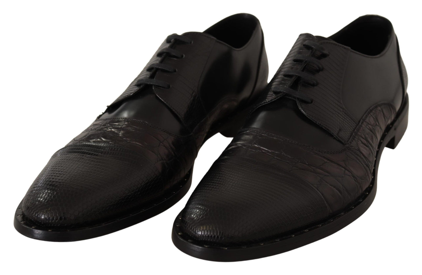 Dolce & Gabbana Elegante schwarze Derby Oxford Wingtips