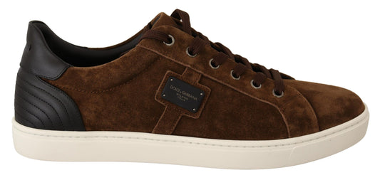 Dolce &amp; Gabbana Elegant Leather Casual Sneakers in Brown