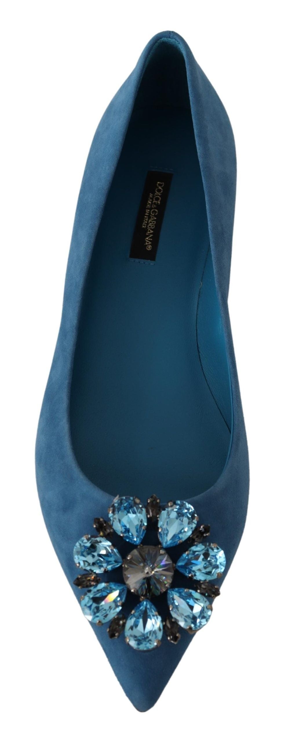 Dolce & Gabbana Elegante Flats aus Wildleder mit Kristallverzierung