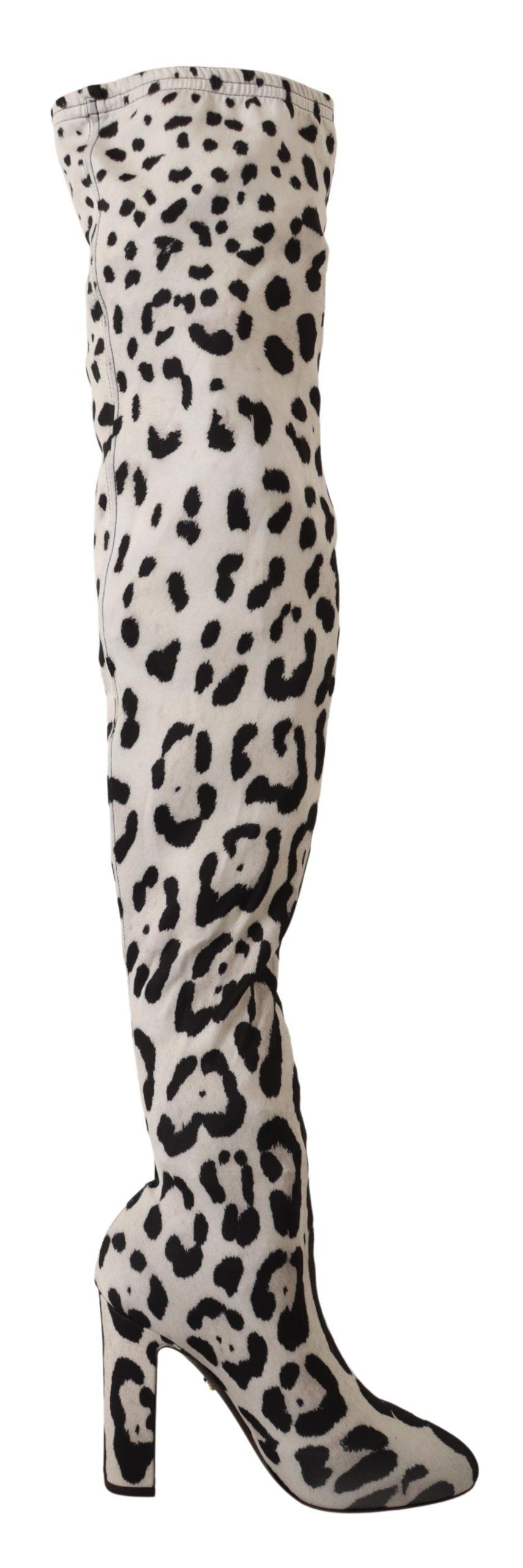 Dolce &amp; Gabbana Chic leopard boots with high heels and overknees