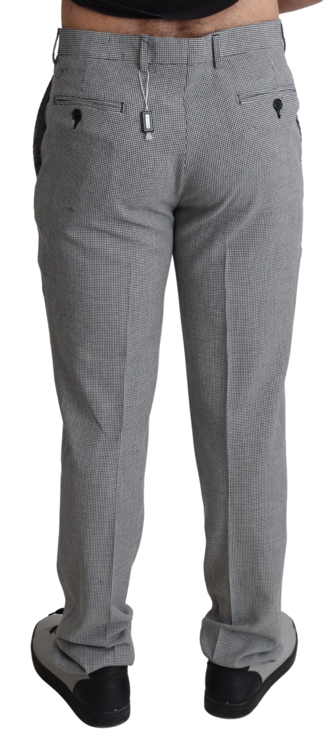 BENCIVENGA Elegant Checked Wool Formal Trousers