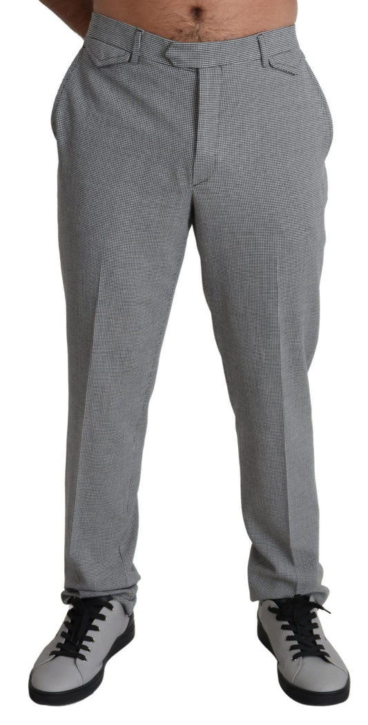 BENCIVENGA Elegant Checked Wool Formal Trousers