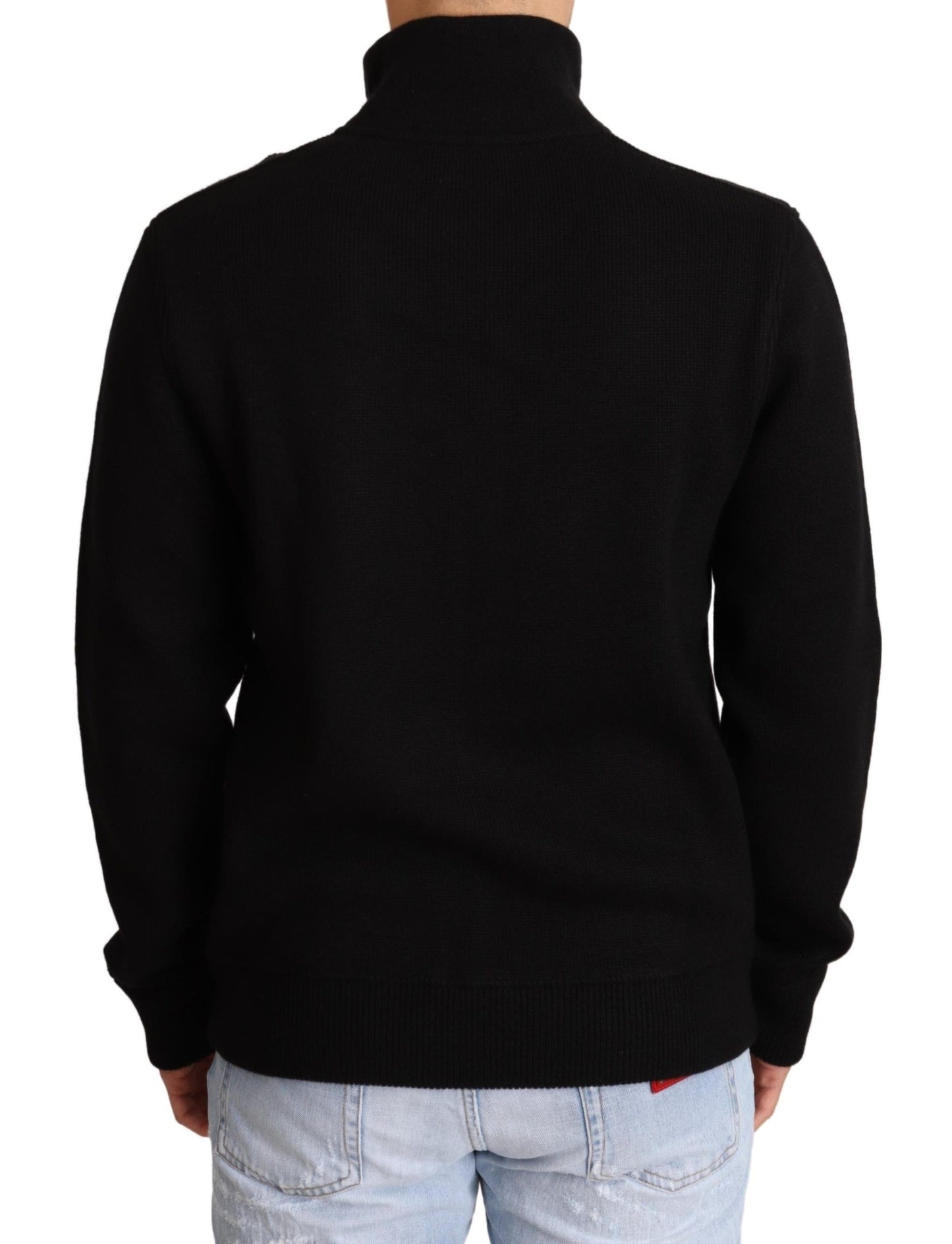 Dolce & Gabbana Eleganter Pullover aus Kaschmirmischung mit hohem Halsausschnitt