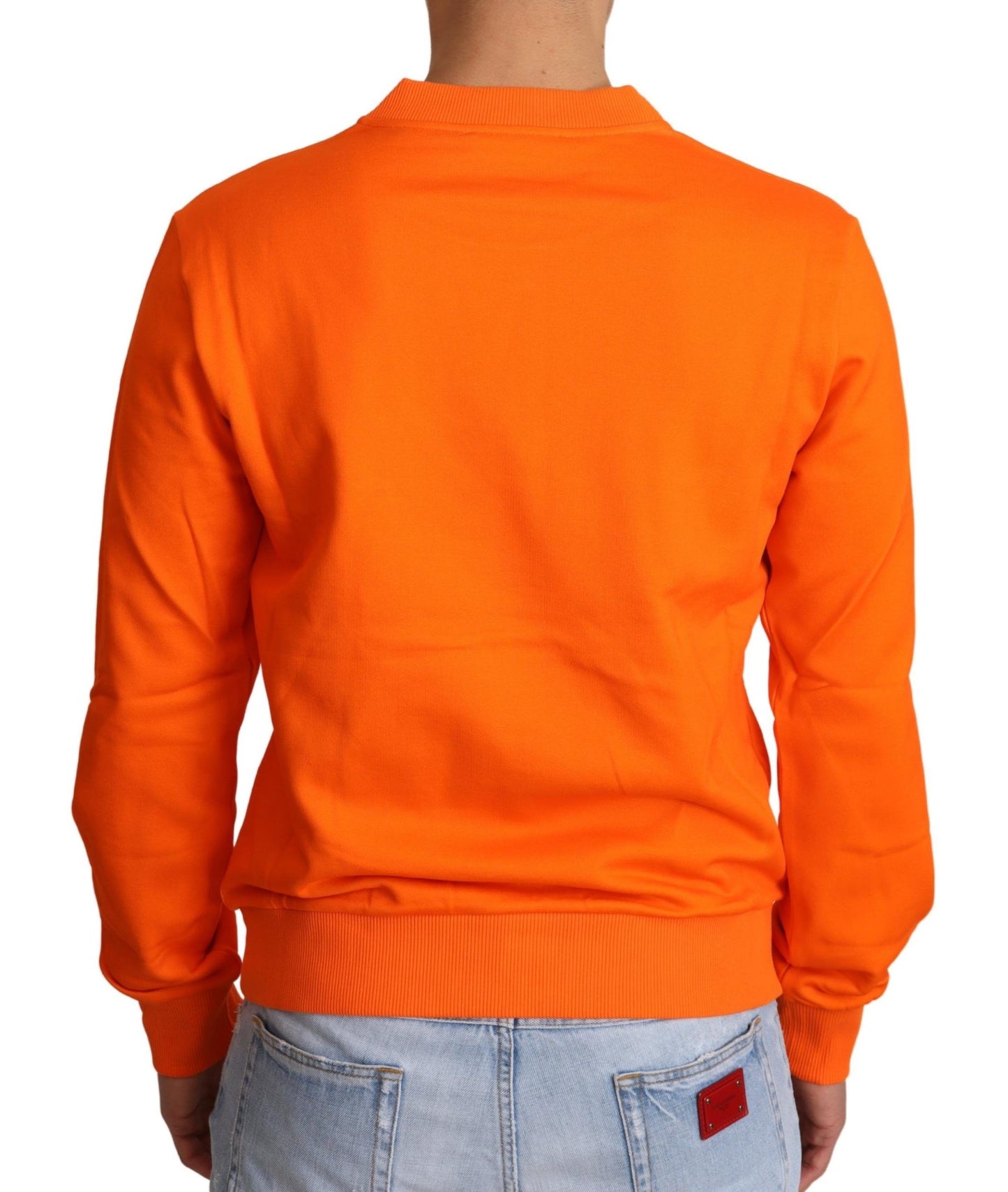 Dolce &amp; Gabbana Regal cotton crew neck sweater in orange