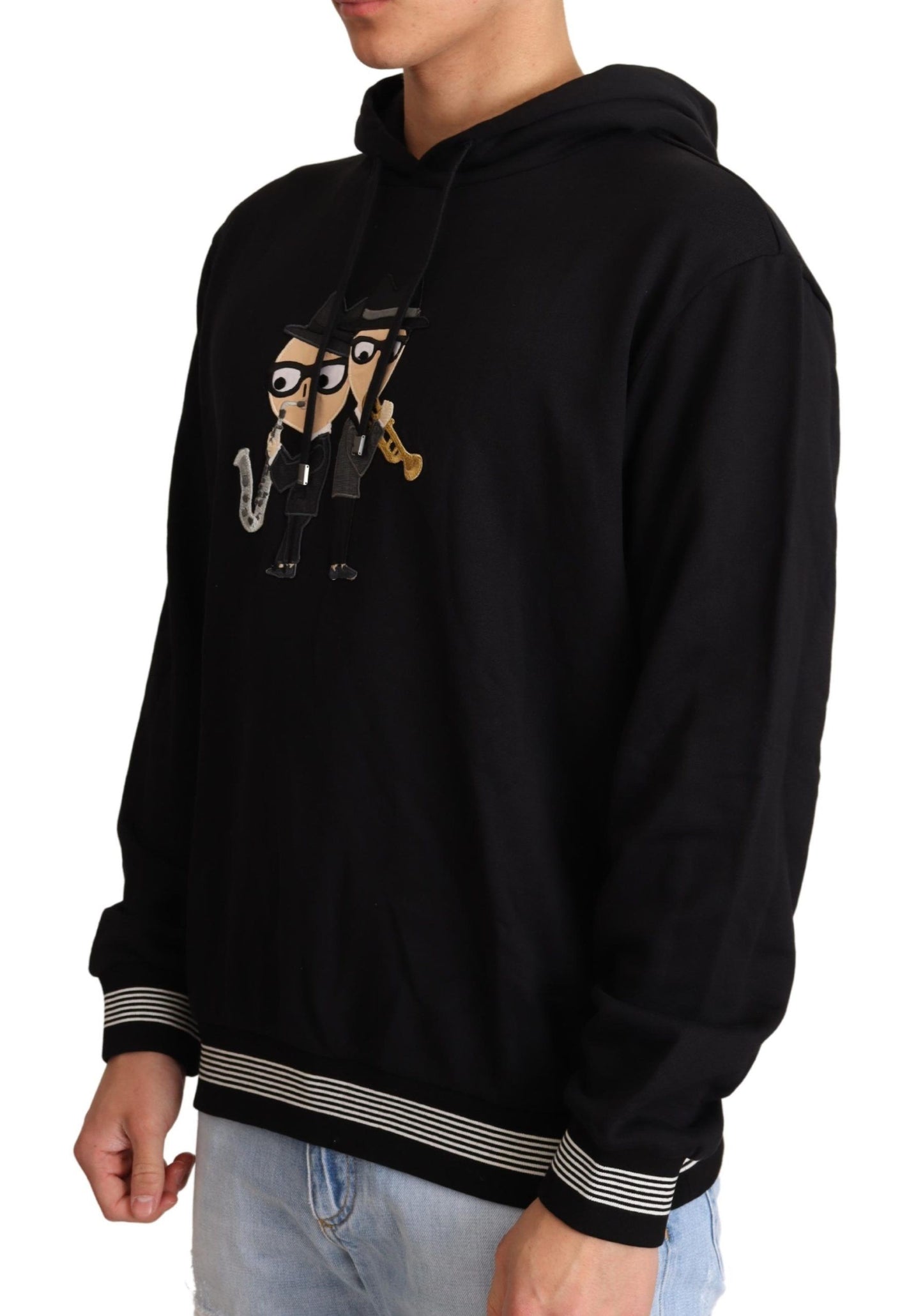 Dolce &amp; Gabbana Elegant embroidered sweater in black cotton