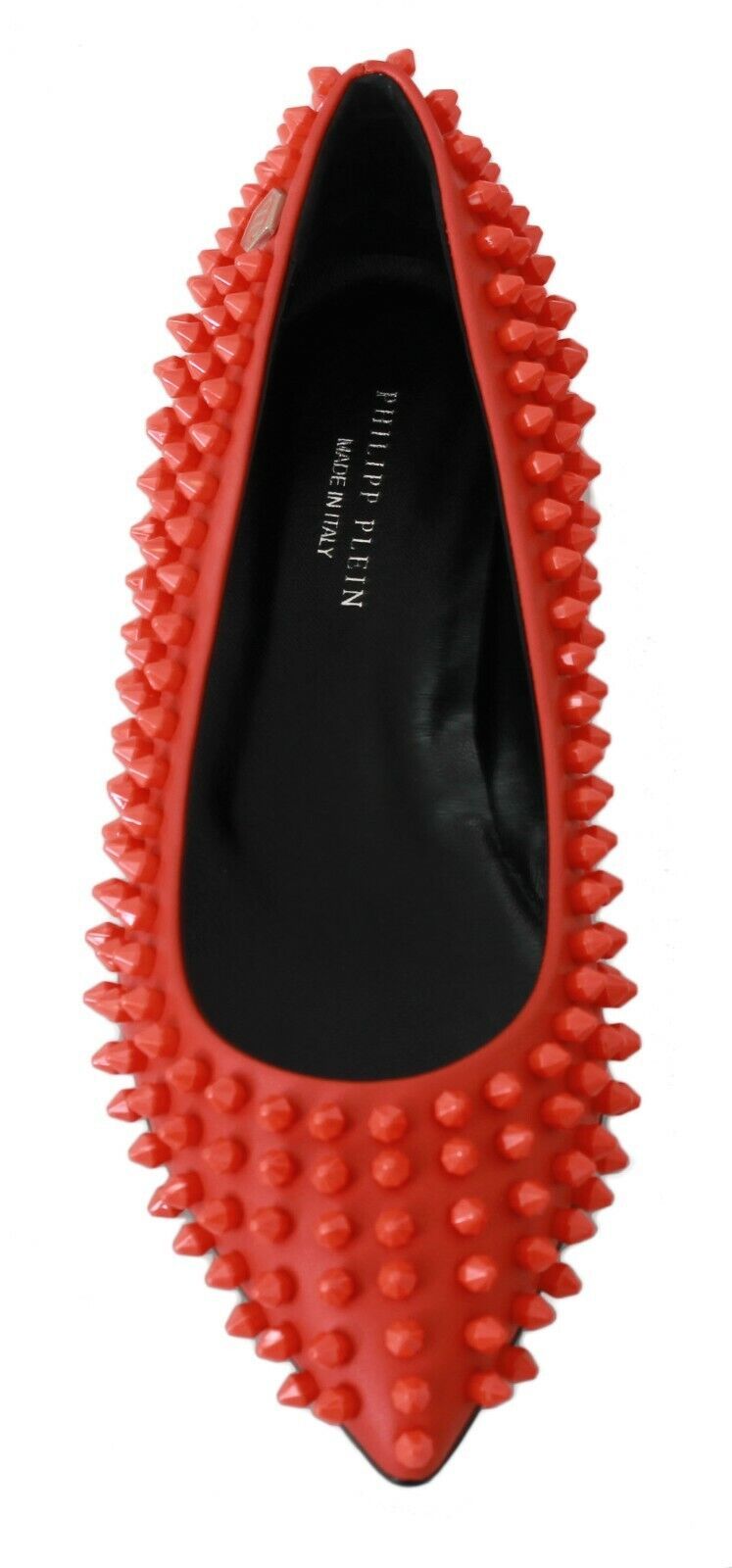 Philipp Plein orange pointed leather flats