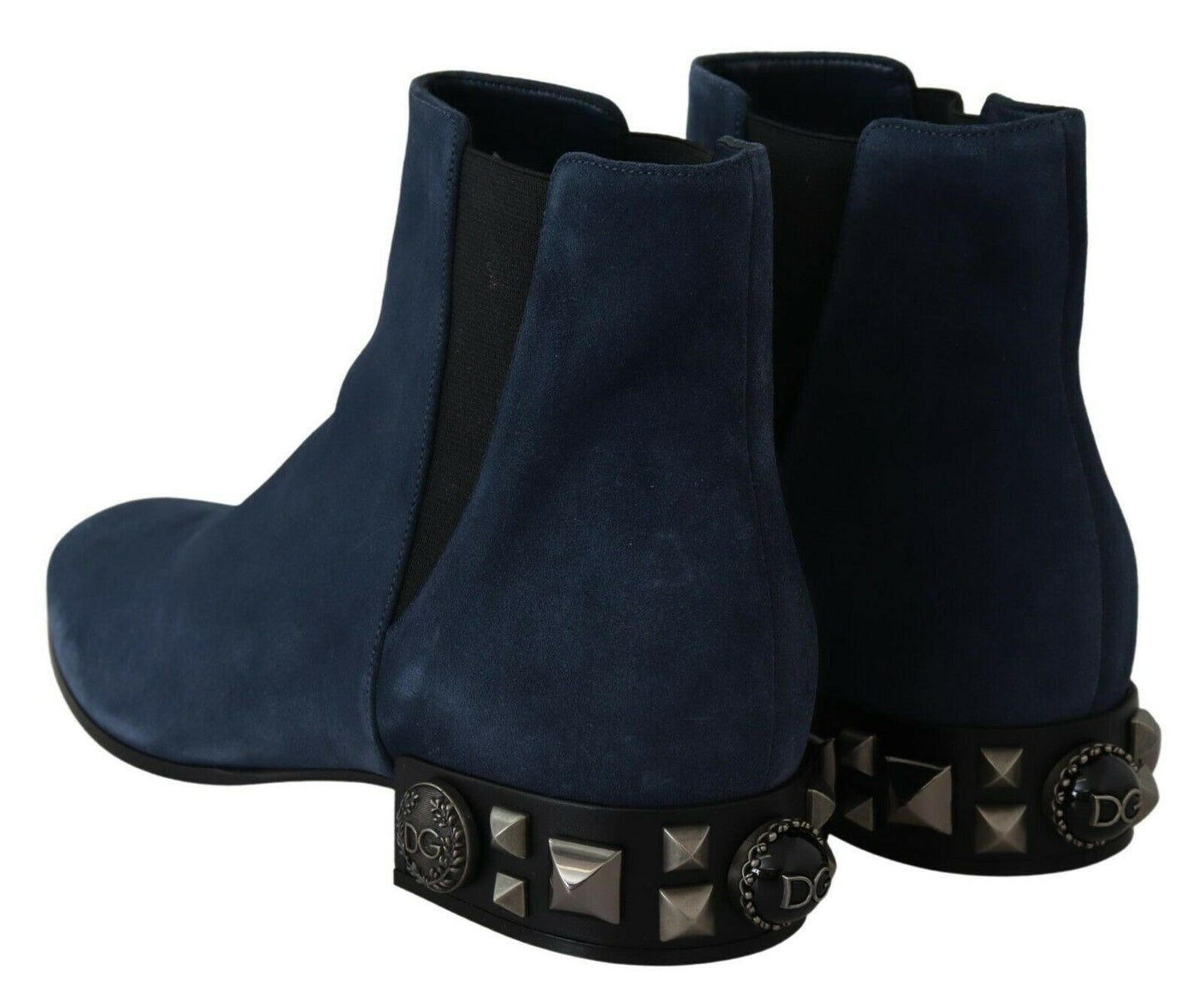 Dolce & Gabbana Schicke blaue mittellange Stiefel aus Wildleder mit Nieten-Details