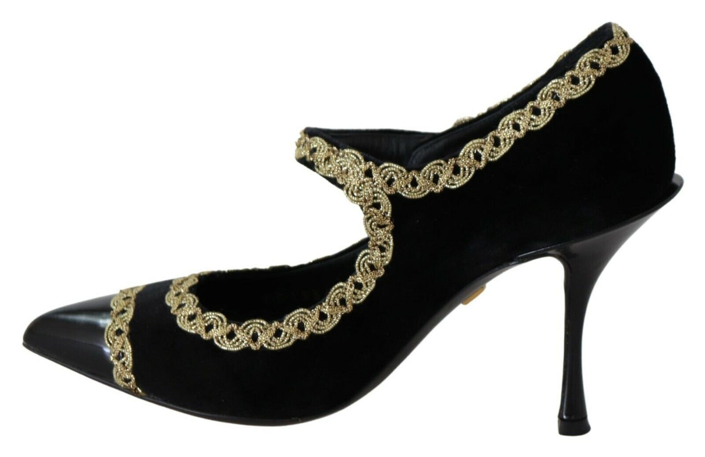 Dolce &amp; Gabbana Elegant pumps in black velvet with gold embroidery