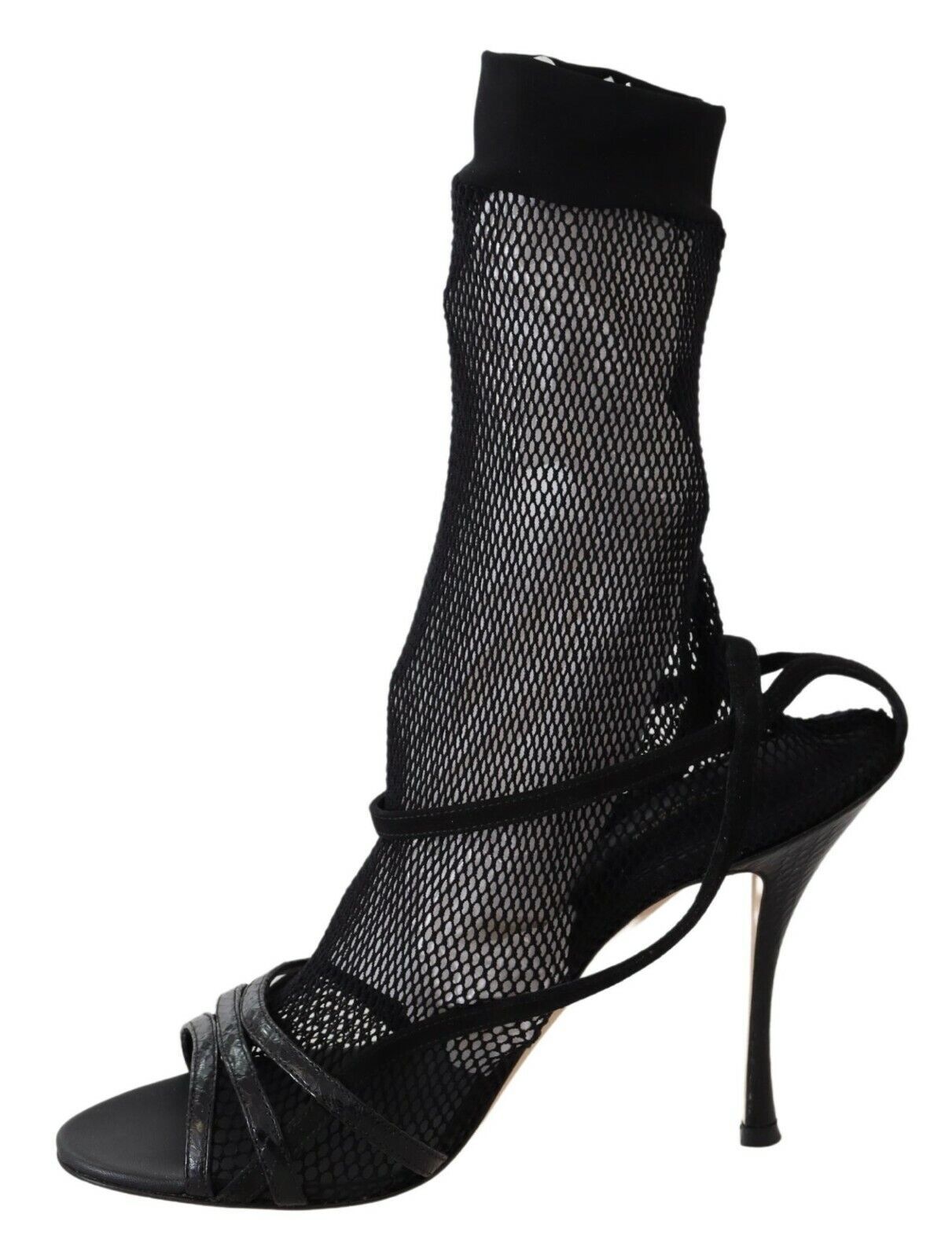 Dolce &amp; Gabbana Chic black mesh stiletto sandals