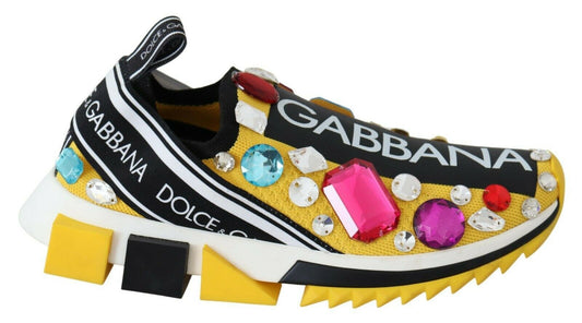 Dolce &amp; Gabbana Embellished Yellow Sorrento Sneakers