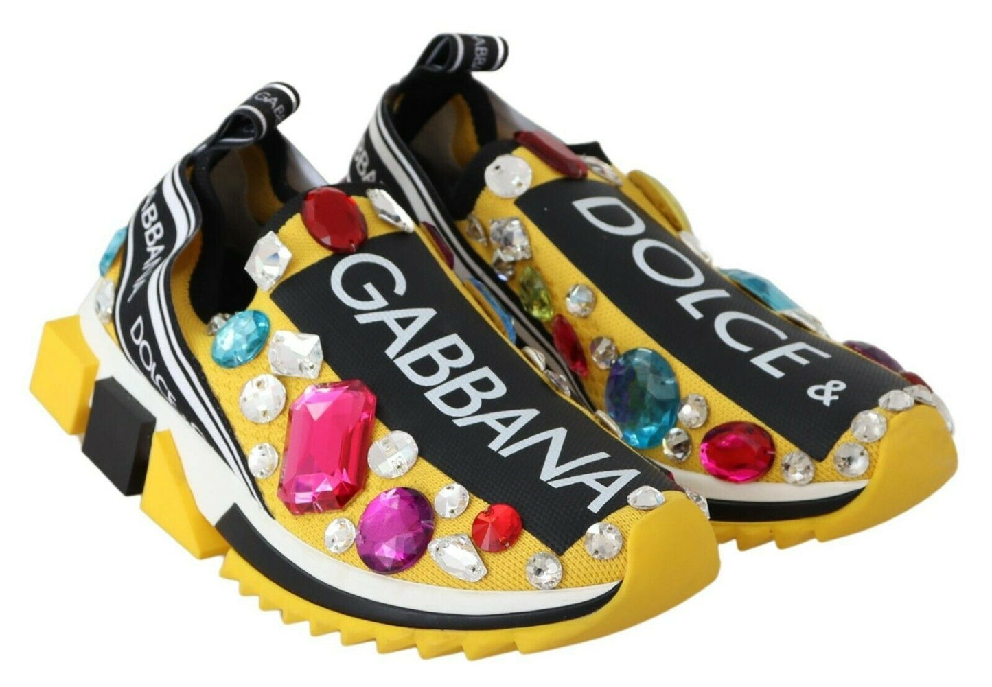 Dolce &amp; Gabbana Embellished Yellow Sorrento Sneakers