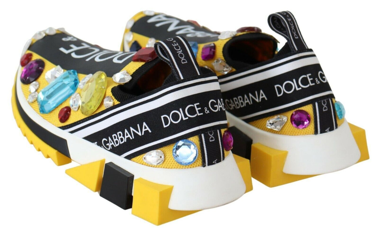 Dolce &amp; Gabbana Embellished Yellow Sorrento Sneakers