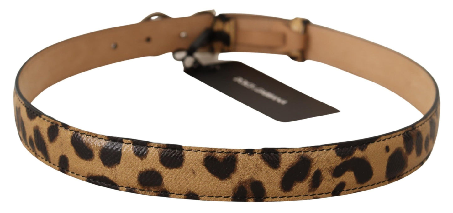 Dolce &amp; Gabbana Elegant leopard belt with crystal decoration