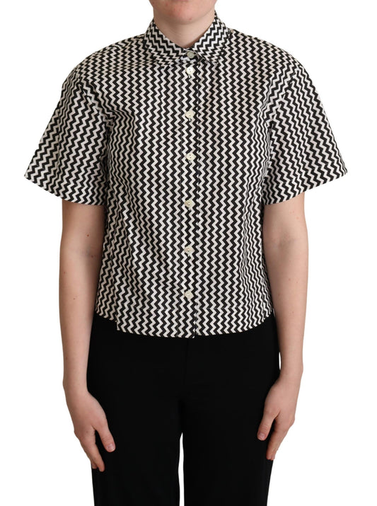 Dolce &amp; Gabbana Zigzag Elegance Cotton Polo Shirt