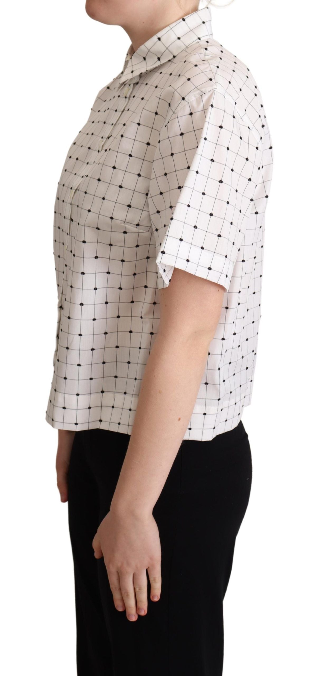 Dolce &amp; Gabbana Chic monochrome polka dot polo shirt